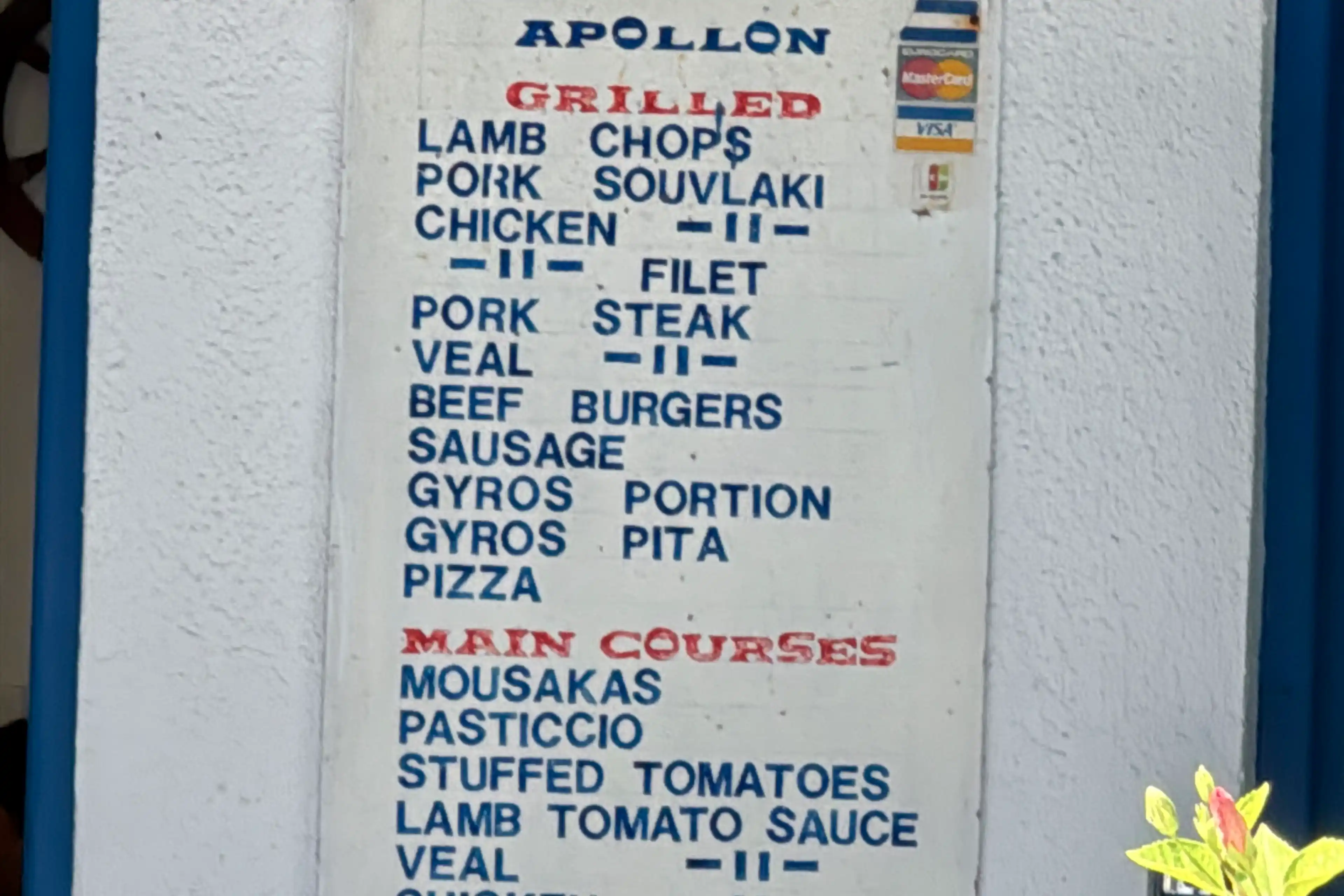 Mom's meals at the Apollon Taverna