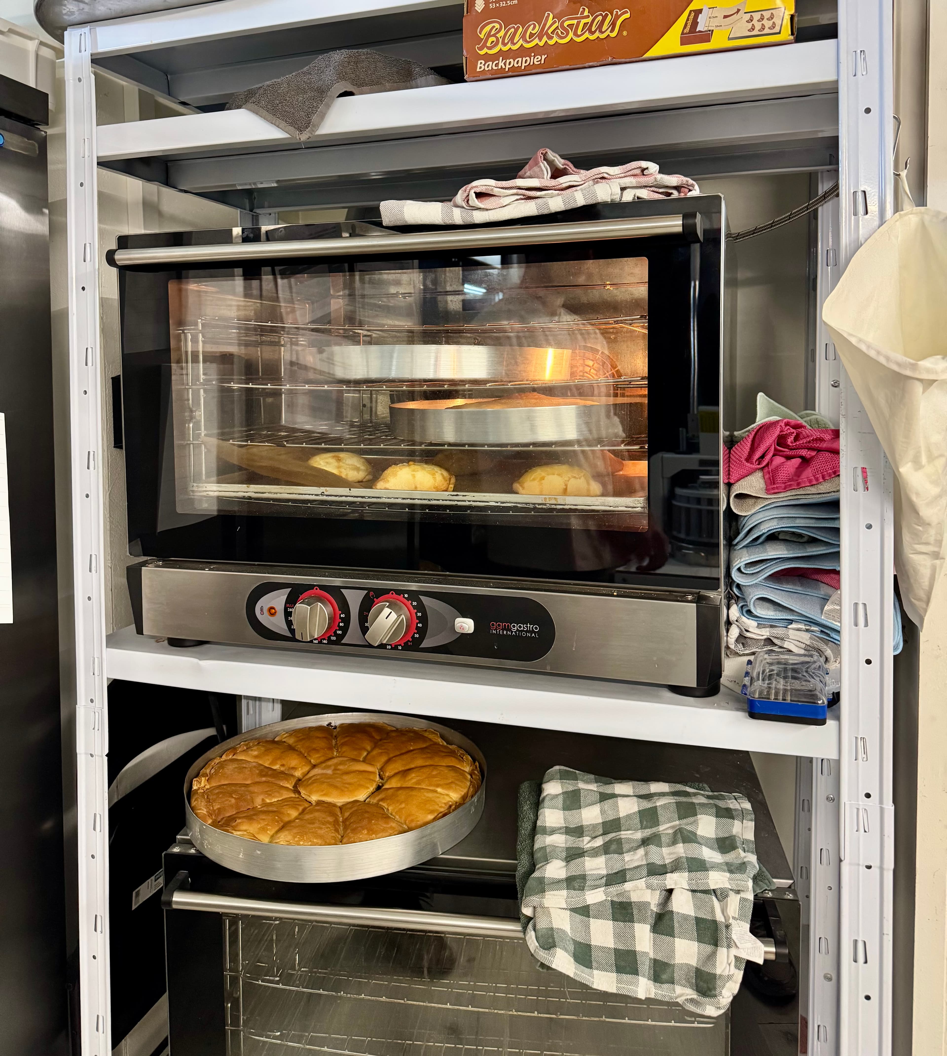 The oven downstairs, where all the handmade baked goods are made.