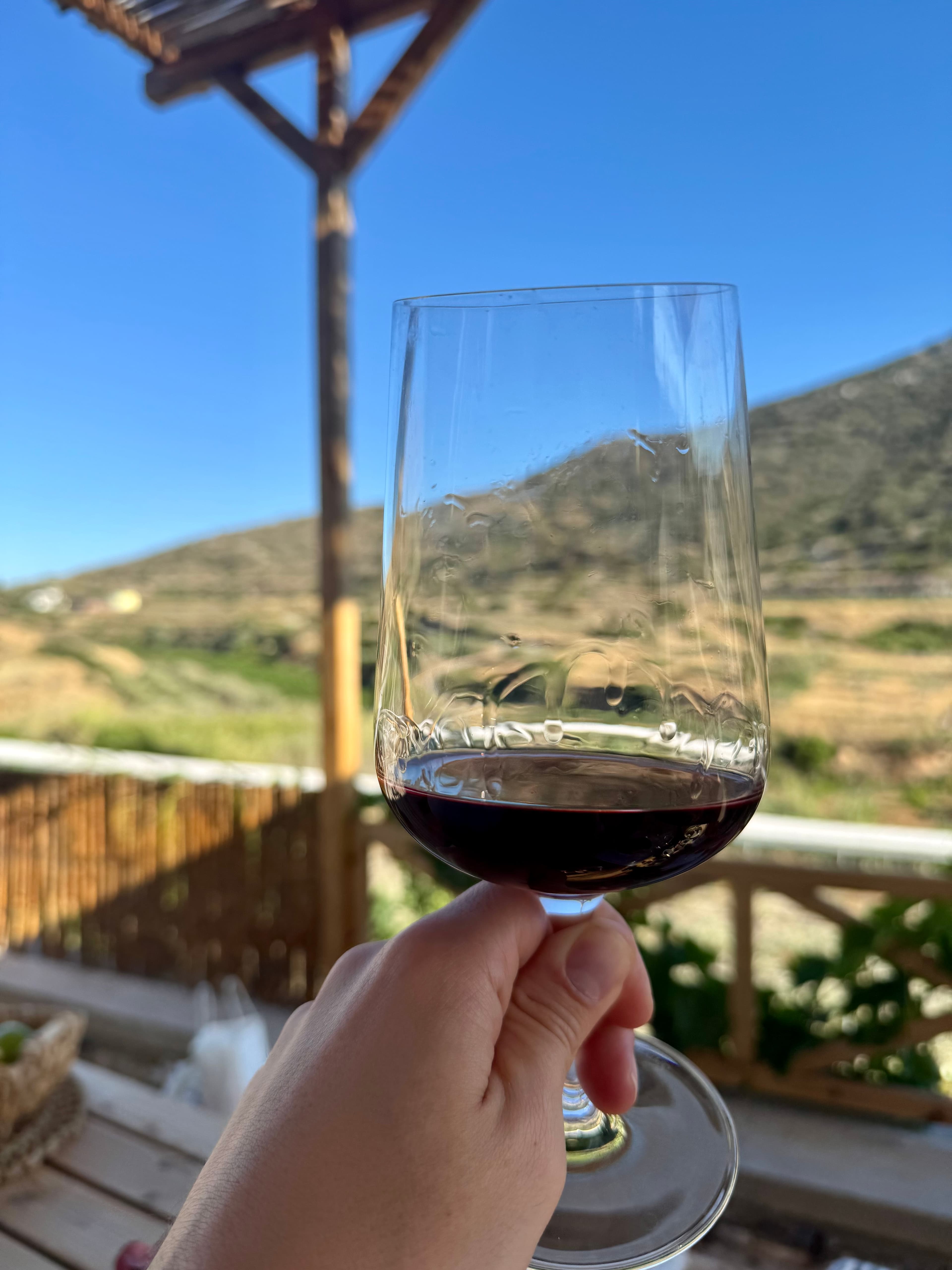 The winery's red wine, served chilled.