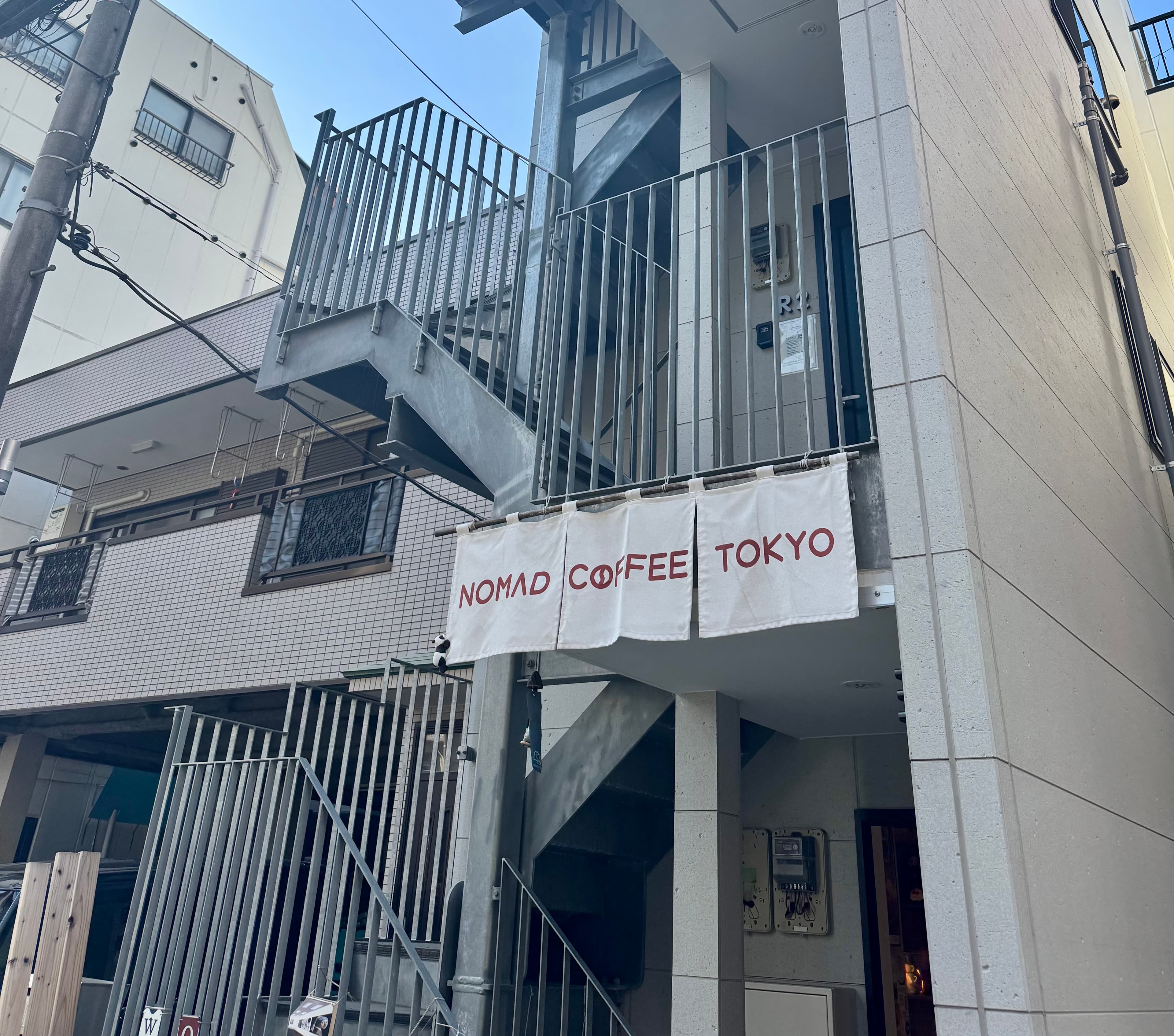 The exterior of Nomad Coffee in Tokyo.
