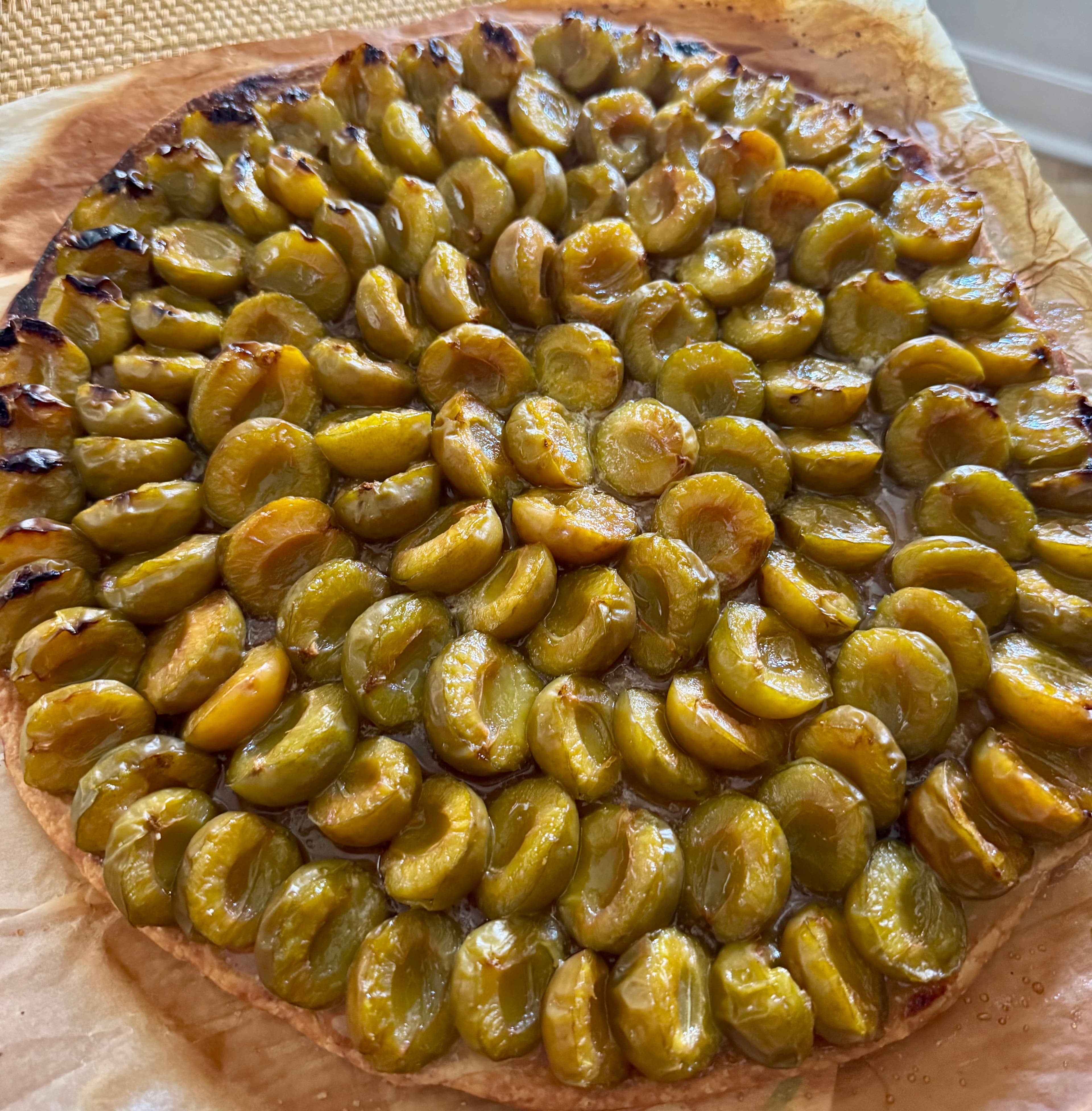 Greengage tart.